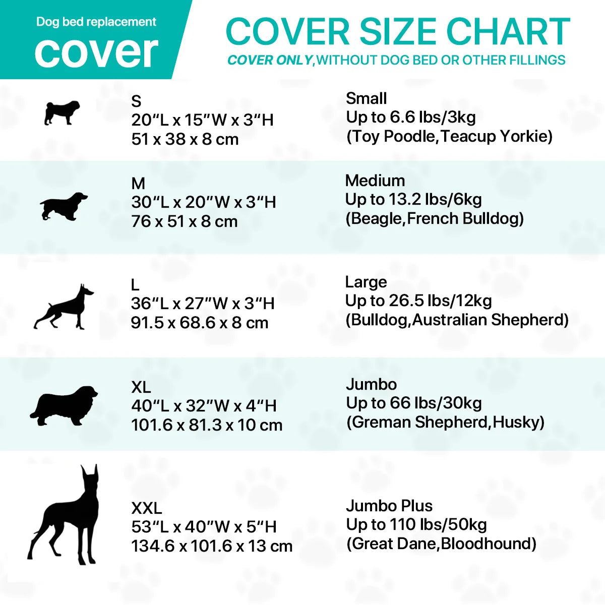 1 pc Orthopedic Dog Beds Cover for Large Dogs, Dog Bed Washable Cover Foam Pet Mat, Multi-Needle Quilting Dog Crate Bed Cover