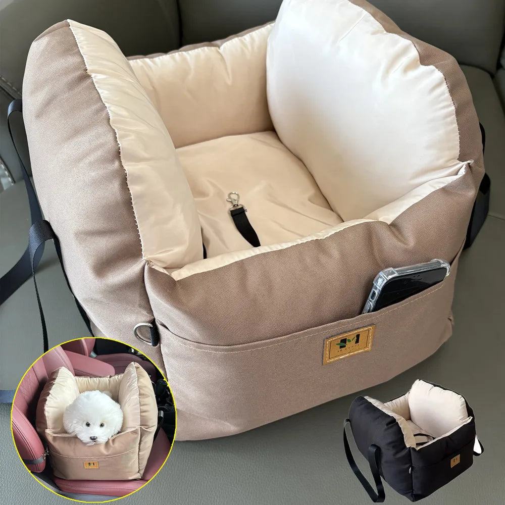 Dog Car Seat with Safety Belt Four Season Universal Pet Ooster Nest Cushion Washable Dogs Cats Sofa Bedding Travel Mattress