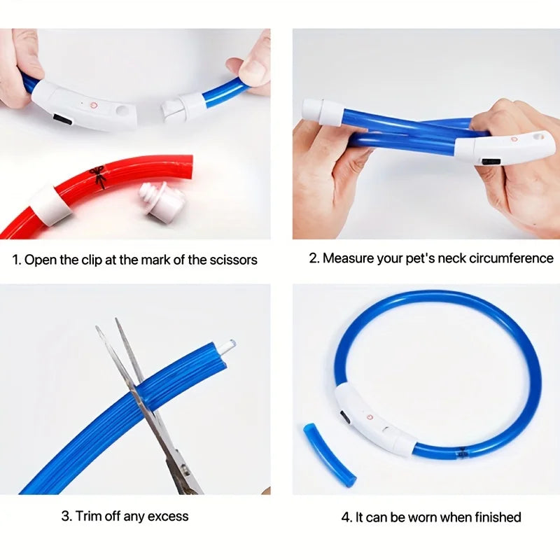 Led Usb Dog Collar Pet Dog Night Luminous Charge Collar Led Night Safety Flashing Glow Dog Loss Prevention Collar Pet Accessorie