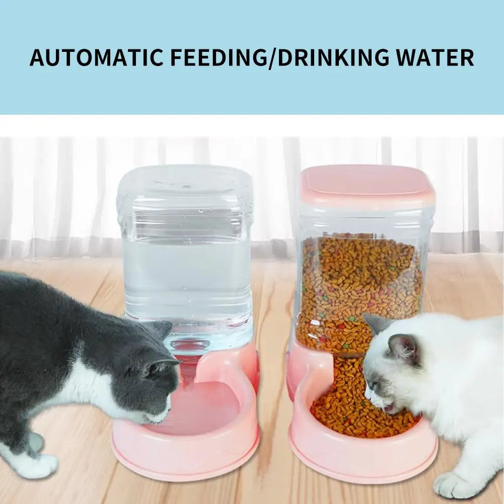 3.8L Automatic Pet Feeder Water Fountain Drink Bowl Large Capacity Cat Dog Food Dispenser Water Fountain Drink Bowl