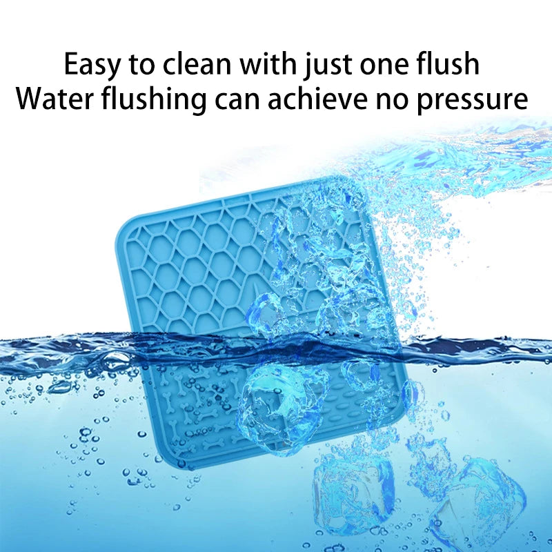 Poursweet Dog Lick Mat with Suction Cups Slow Feeders Licking Pet Anxiety Relief Cat Training for Food Yogurt Peanut Butter