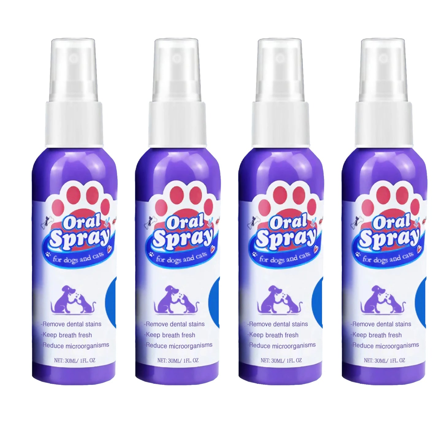 Pet Dental Spray for Dogs and Cats Freshen Breath Remove Plaque Tartar Oral Care Water Additive Easy Use 30ml No Brush Needed