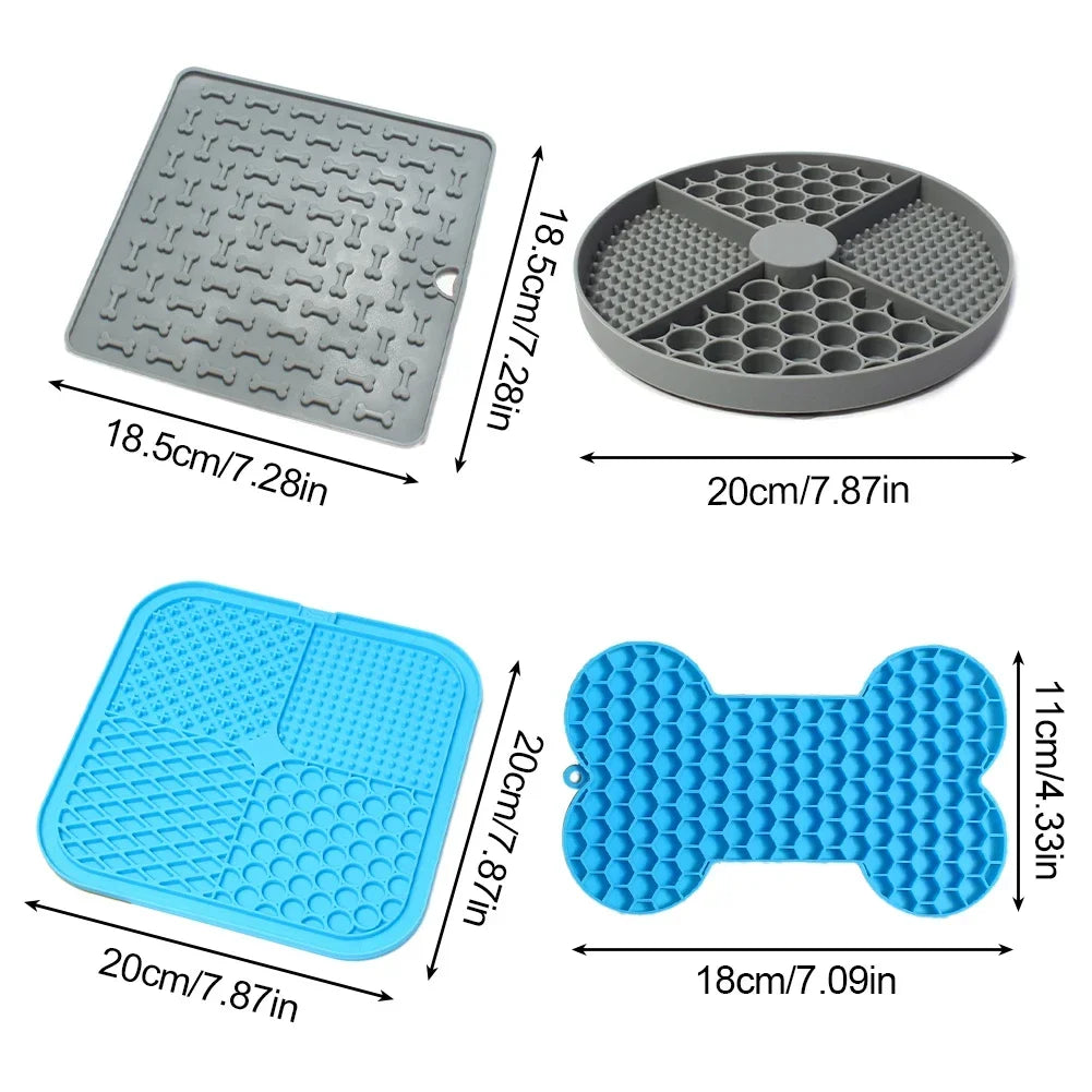 Pet Supplies Silicone Pet Licking Mat Cat Anti-choking with Slow Food Bowl Puppy Bath Distracted Licking Plate Cutlery Dog Bowl