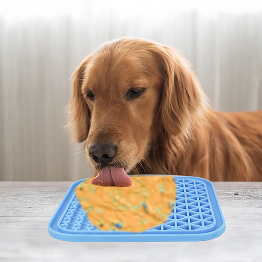 Poursweet Dog Lick Mat with Suction Cups Slow Feeders Licking Pet Anxiety Relief Cat Training for Food Yogurt Peanut Butter